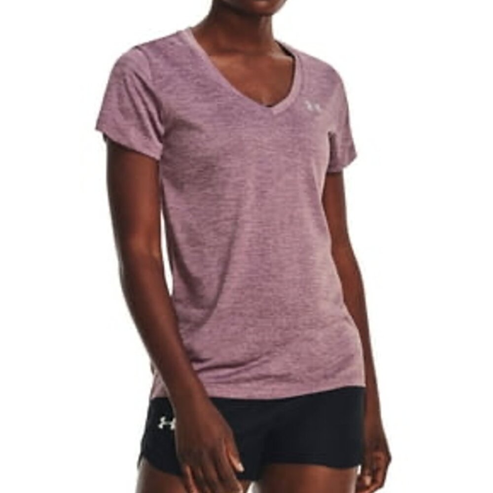 UnderArmour Women's Twisted Tech V-Neck Shirt Misty Purple